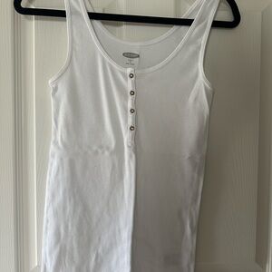 Old Navy White Button-Down Tank Top